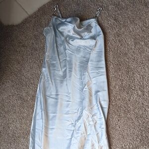 Jump Silver Satin Wedding Dress